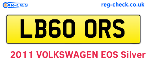 LB60ORS are the vehicle registration plates.