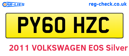 PY60HZC are the vehicle registration plates.