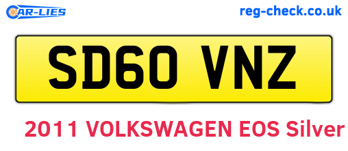 SD60VNZ are the vehicle registration plates.