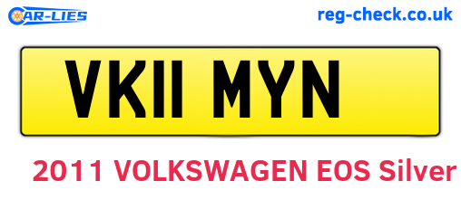 VK11MYN are the vehicle registration plates.