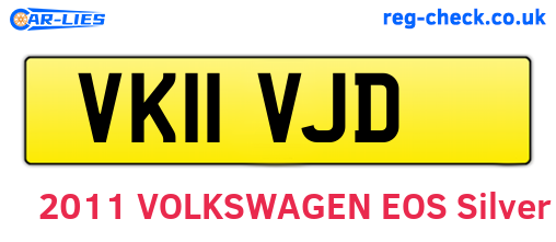 VK11VJD are the vehicle registration plates.