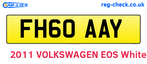 FH60AAY are the vehicle registration plates.
