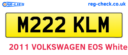 M222KLM are the vehicle registration plates.