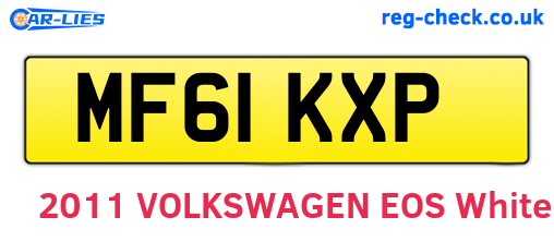 MF61KXP are the vehicle registration plates.