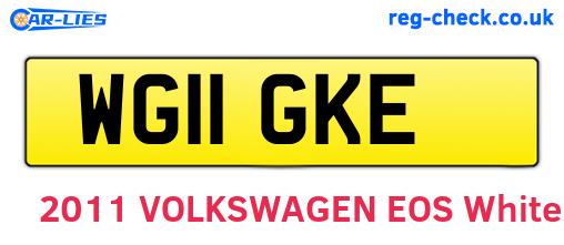 WG11GKE are the vehicle registration plates.