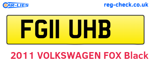 FG11UHB are the vehicle registration plates.