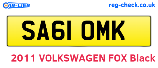 SA61OMK are the vehicle registration plates.