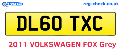 DL60TXC are the vehicle registration plates.