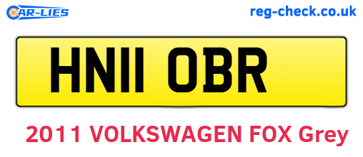 HN11OBR are the vehicle registration plates.