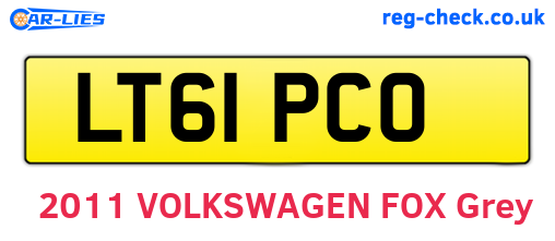 LT61PCO are the vehicle registration plates.