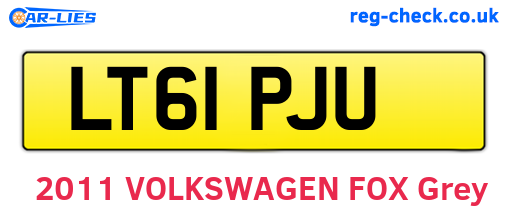 LT61PJU are the vehicle registration plates.