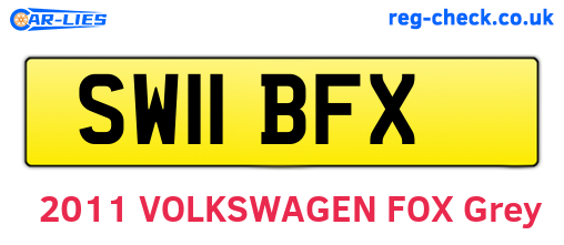 SW11BFX are the vehicle registration plates.