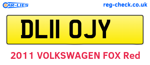DL11OJY are the vehicle registration plates.