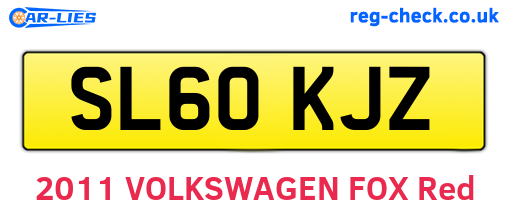 SL60KJZ are the vehicle registration plates.