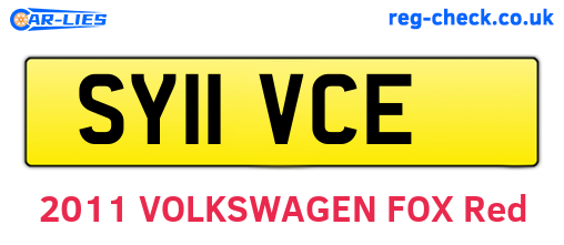 SY11VCE are the vehicle registration plates.