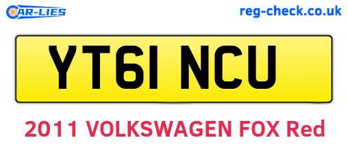 YT61NCU are the vehicle registration plates.