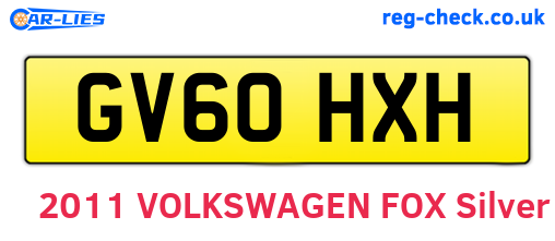 GV60HXH are the vehicle registration plates.