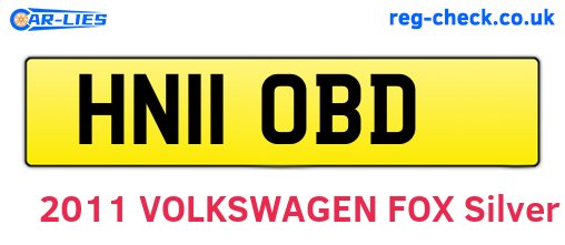 HN11OBD are the vehicle registration plates.