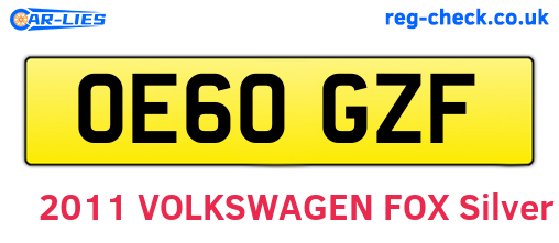 OE60GZF are the vehicle registration plates.