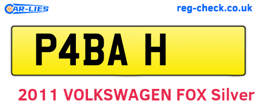 P4BAH are the vehicle registration plates.