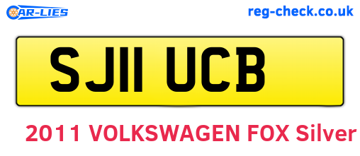 SJ11UCB are the vehicle registration plates.