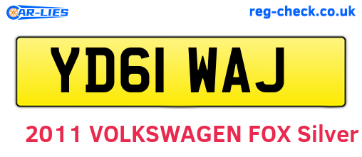 YD61WAJ are the vehicle registration plates.