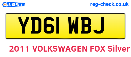 YD61WBJ are the vehicle registration plates.