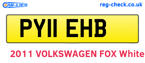 PY11EHB are the vehicle registration plates.