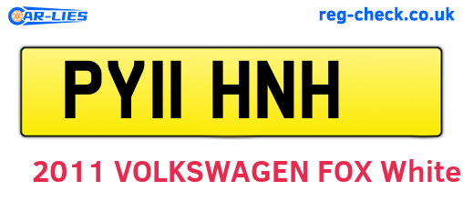 PY11HNH are the vehicle registration plates.