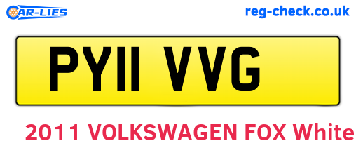 PY11VVG are the vehicle registration plates.