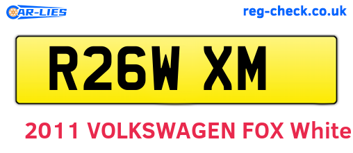 R26WXM are the vehicle registration plates.