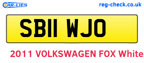 SB11WJO are the vehicle registration plates.