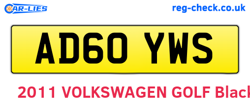 AD60YWS are the vehicle registration plates.