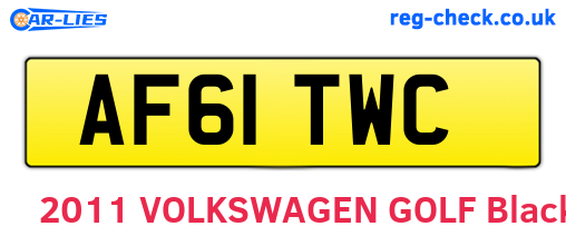AF61TWC are the vehicle registration plates.