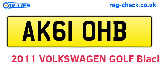 AK61OHB are the vehicle registration plates.