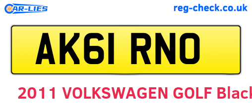 AK61RNO are the vehicle registration plates.