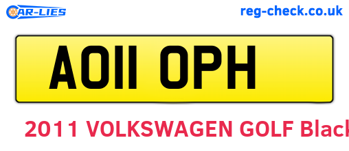 AO11OPH are the vehicle registration plates.