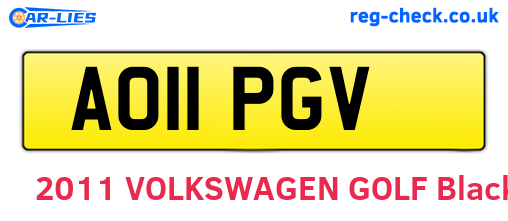 AO11PGV are the vehicle registration plates.
