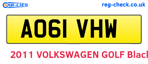 AO61VHW are the vehicle registration plates.