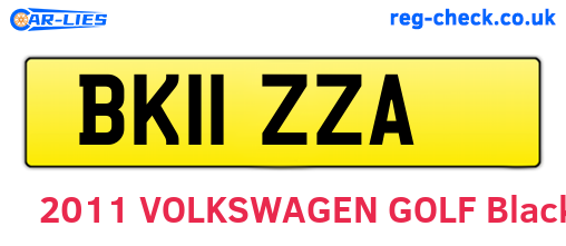 BK11ZZA are the vehicle registration plates.