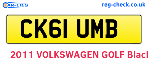 CK61UMB are the vehicle registration plates.