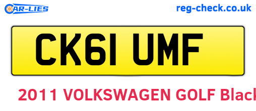CK61UMF are the vehicle registration plates.