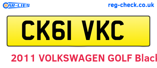 CK61VKC are the vehicle registration plates.