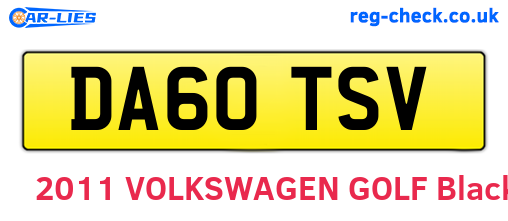 DA60TSV are the vehicle registration plates.