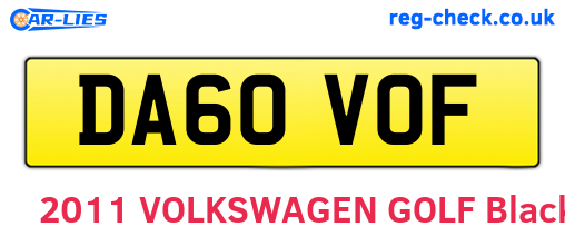 DA60VOF are the vehicle registration plates.