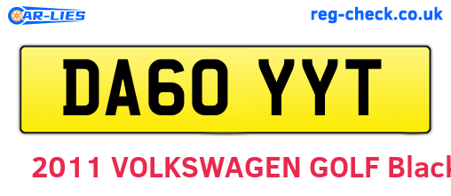 DA60YYT are the vehicle registration plates.