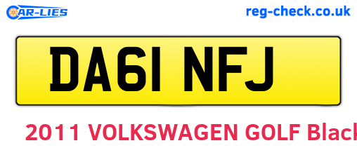 DA61NFJ are the vehicle registration plates.