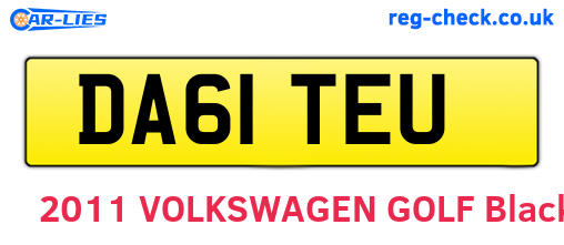 DA61TEU are the vehicle registration plates.