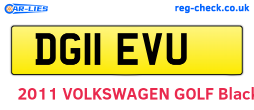 DG11EVU are the vehicle registration plates.