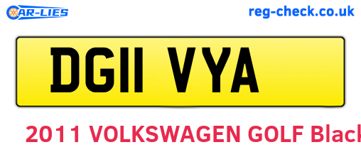 DG11VYA are the vehicle registration plates.